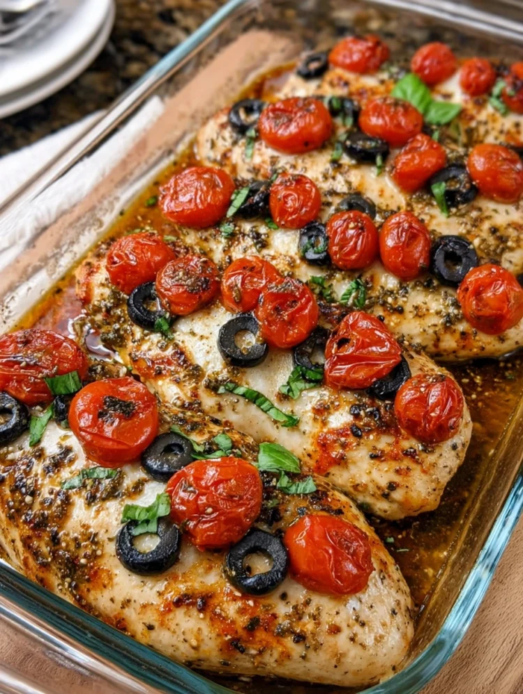 Mediterranean Baked Chicken with Tomatoes & Olives
