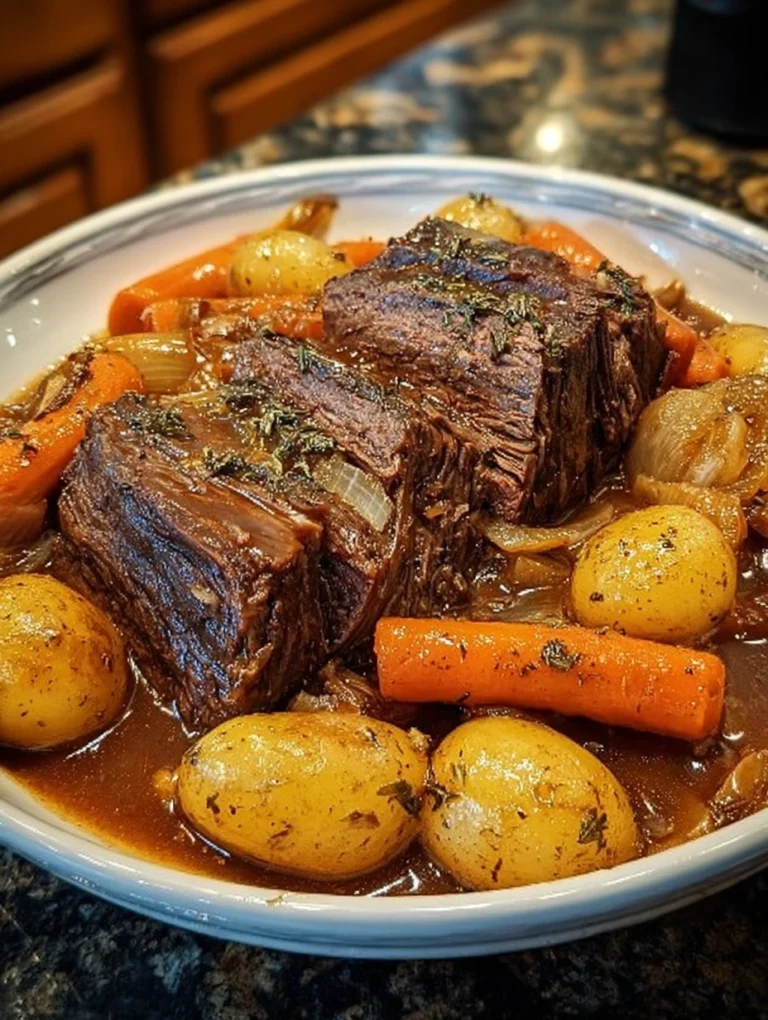 Rustic Beef Pot Roast with Baby Potatoes and Carrots