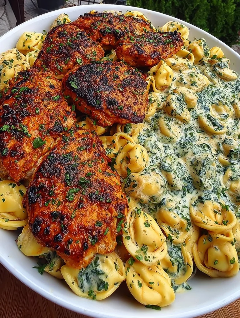 Creamy Tuscan Chicken with Spinach Tortellini