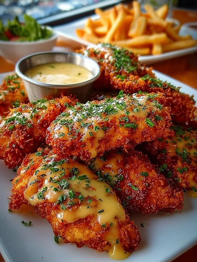 Crispy Chicken Tenders with Creamy Herb Sauce