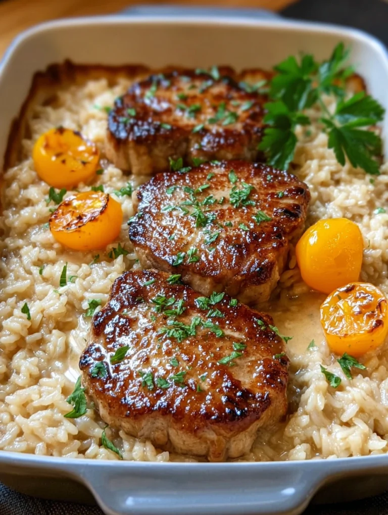 Creamy Pork Chops & Baked Rice