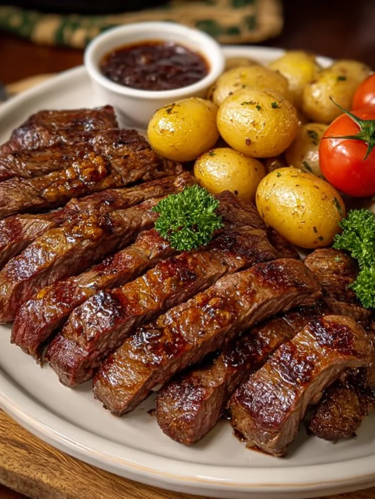 Garlic Butter Steak Bites with Roasted Baby Potatoes