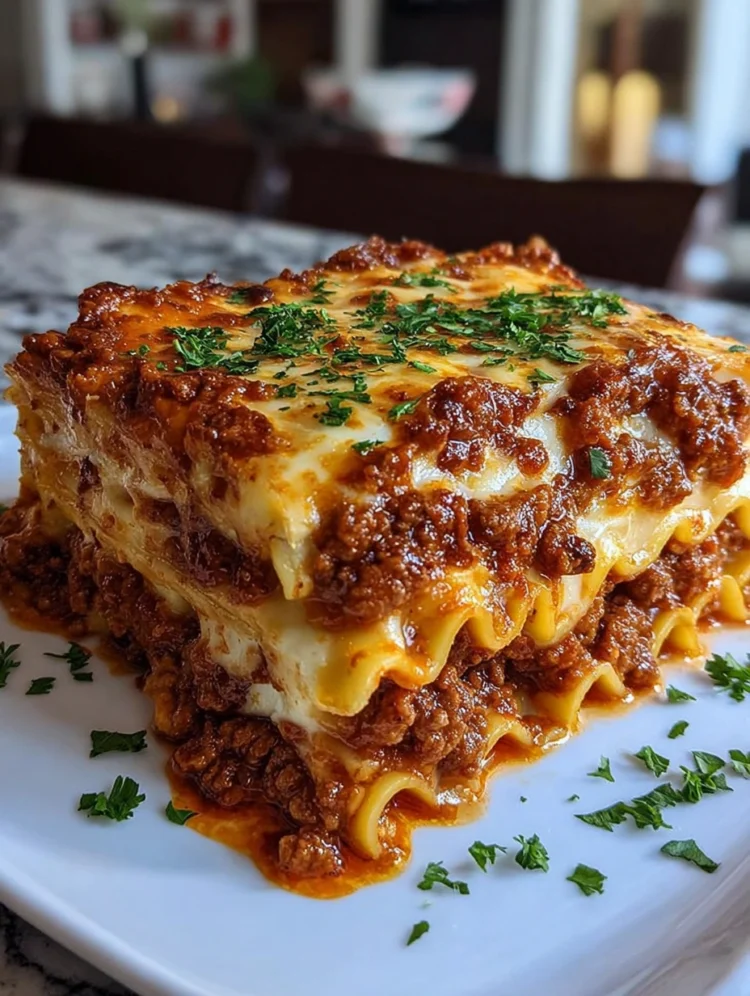 Golden Baked Beef Lasagna