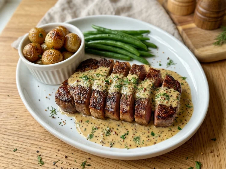 Creamy Dijon Steak with Baby Potatoes
