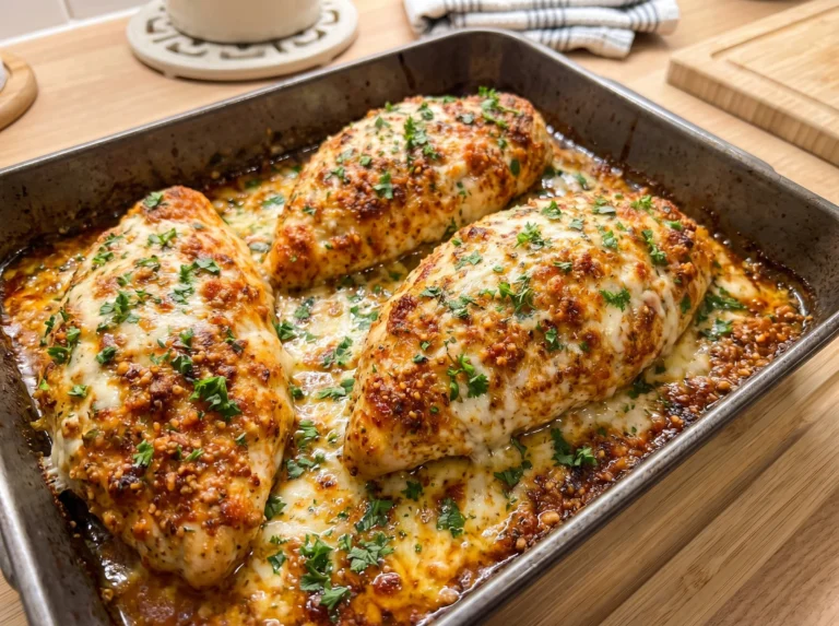 Cheesy Garlic Parmesan Baked Chicken