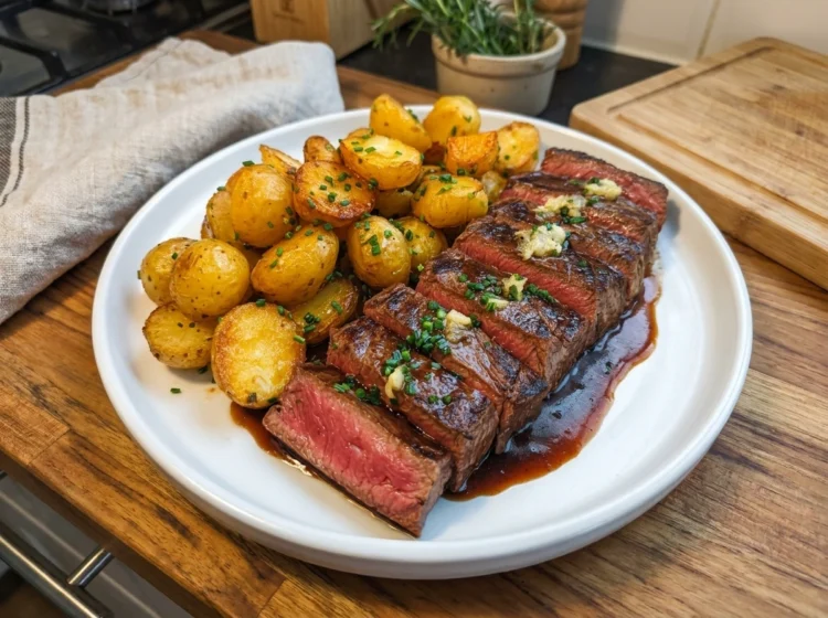 Garlic Butter Steak with Crispy Roasted Potatoes