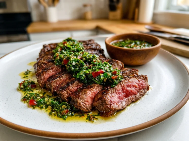 Grilled Steak with Chimichurri Sauce