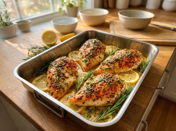 Garlic Butter Lemon Rosemary Chicken Breasts
