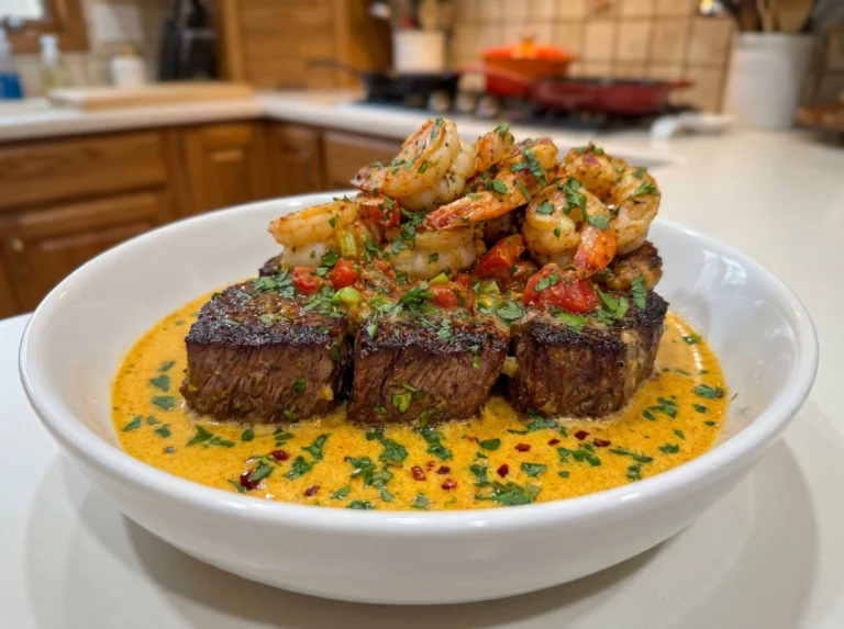 Creamy Cajun Steak and Shrimp Skillet