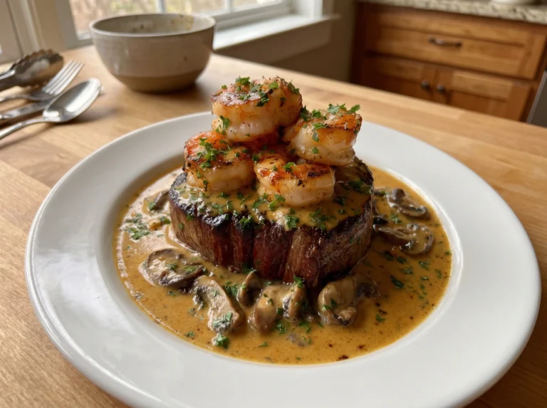 Creamy Cajun Steak and Shrimp with Mushroom Sauce