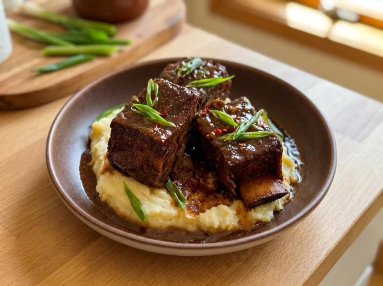 Sticky Braised Beef Short Ribs with Creamy Mashed Potatoes