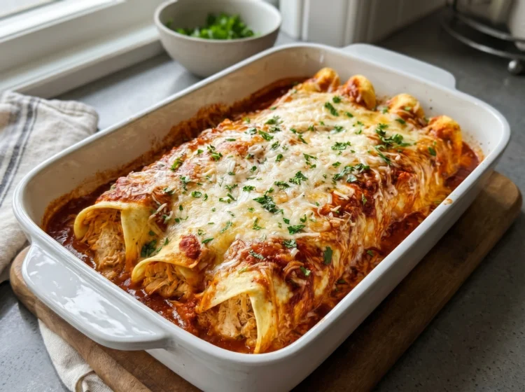 Cheesy Baked Chicken Enchiladas