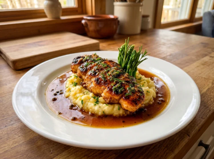 Honey Garlic Herb Chicken with Creamy Mashed Potatoes