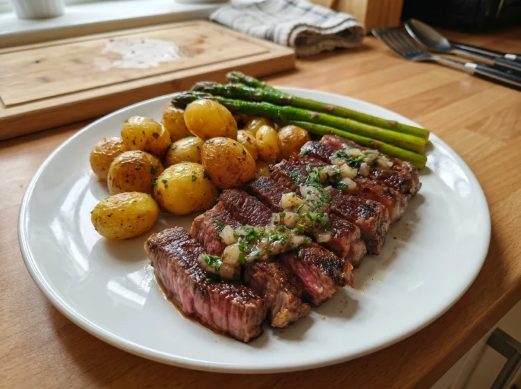 Garlic Butter Steak with Roasted Potatoes