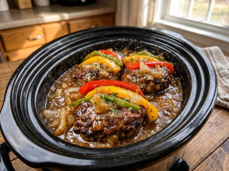 Slow Cooker Salisbury Steak with Peppers