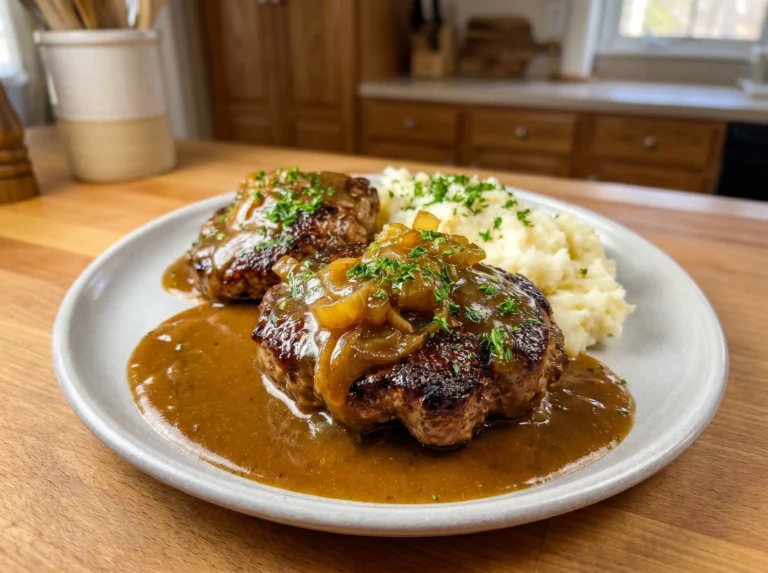 Smothered Hamburger Steaks with Onion Gravy