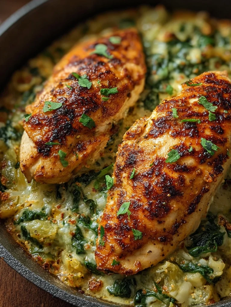 Creamy Parmesan Spinach Chicken Skillet