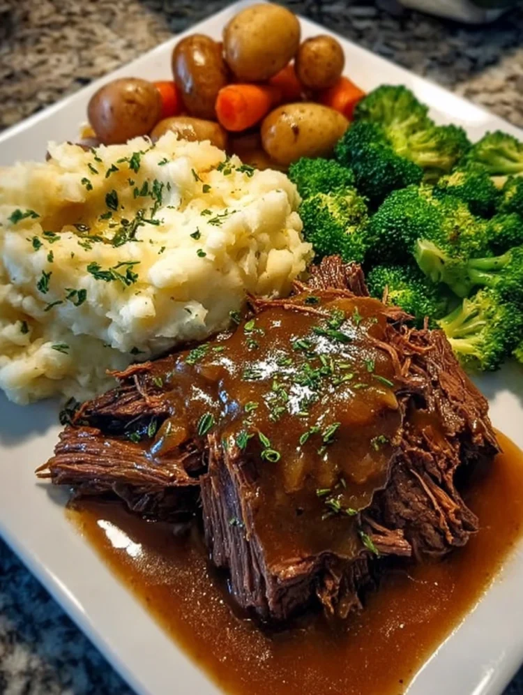 Homestyle Pot Roast with Mashed Potatoes