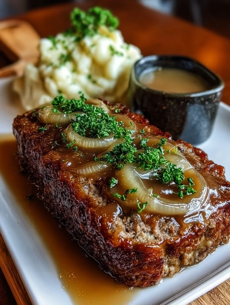 Homestyle Meatloaf with Onion Gravy