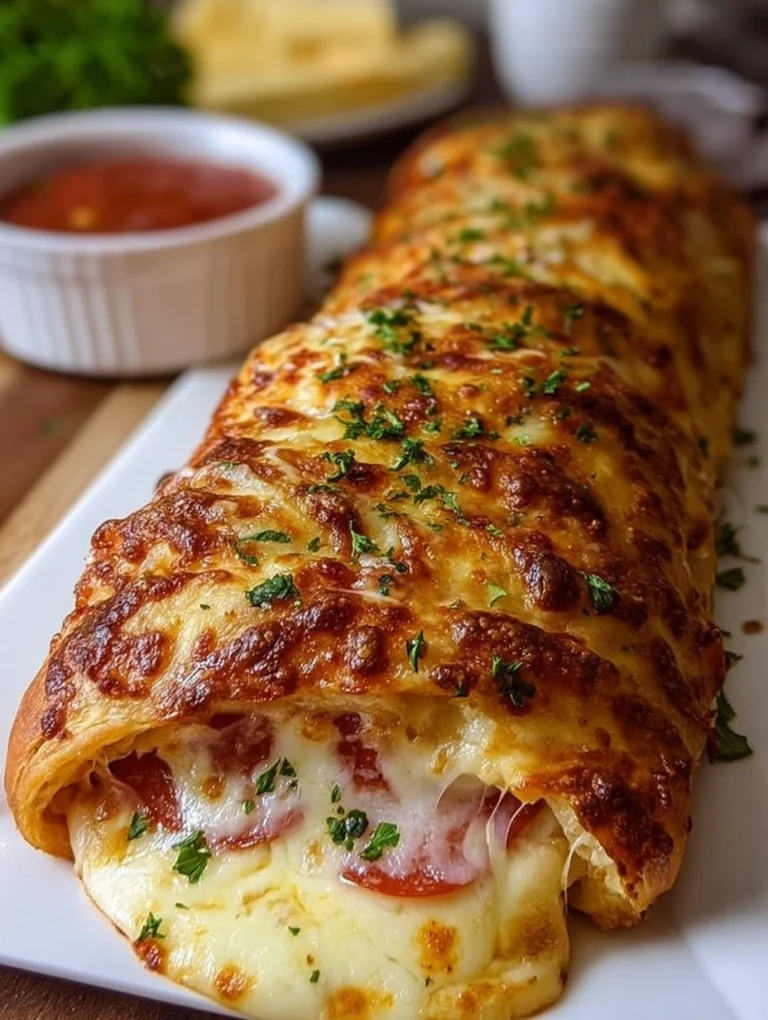 Cheesy Pepperoni Stromboli Bake