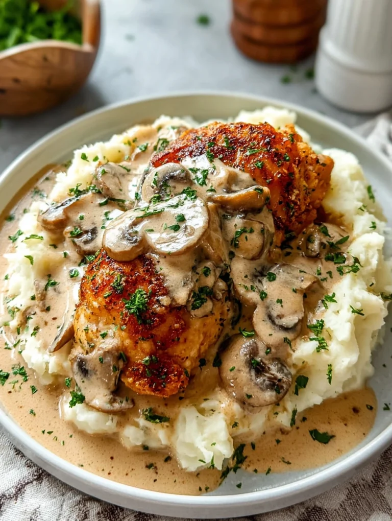 Cozy Creamy Mushroom Chicken with Buttery Mashed Potatoes