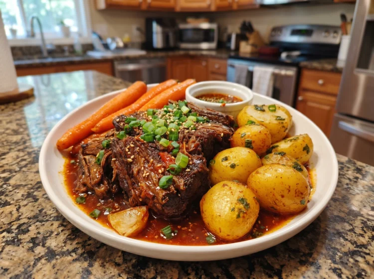 Korean-Style Braised Beef with Potatoes Carrots