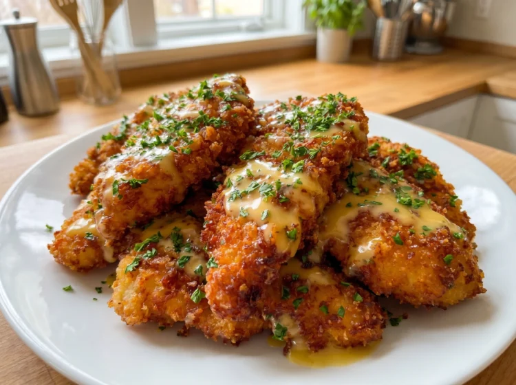Crispy Chicken Tenders with Creamy Honey Mustard Sauce