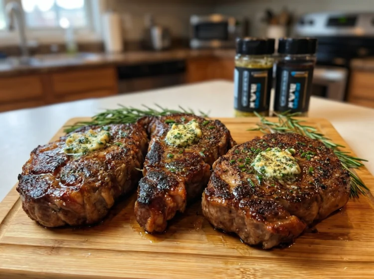 Garlic Butter Ribeye Steaks with Rosemary
