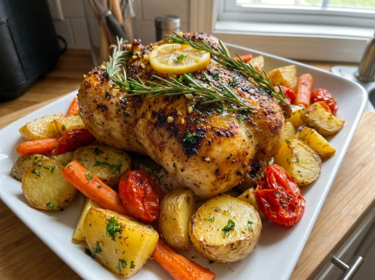 Rosemary Lemon Garlic Roast Chicken with Vegetables