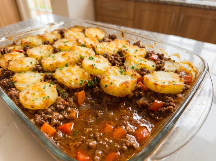 Savory Cheesy Beef & Potato Casserole