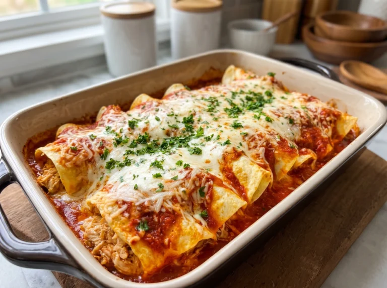 Golden-Crust Cheesy Chicken Enchiladas