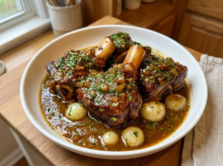 Braised Beef Shanks with Pearl Onions