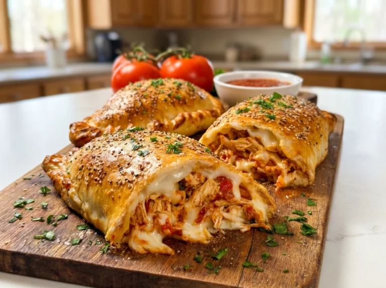 Cheesy Chicken Pizza Calzones