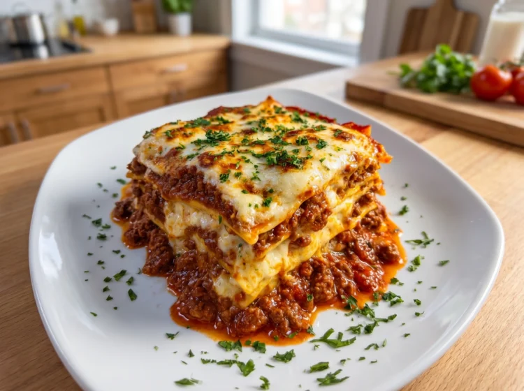 Triple Cheese Beef Lasagna Delight