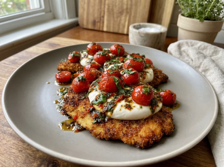 Crispy Chicken Caprese with Burrata