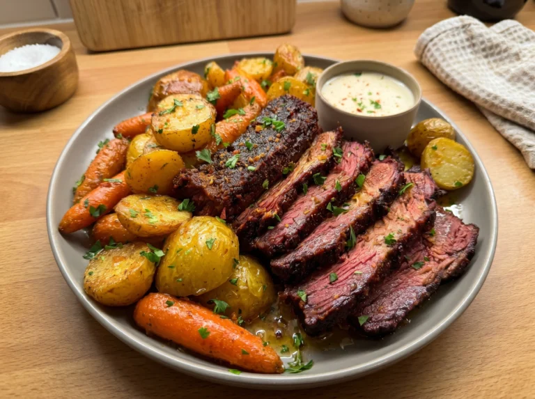Herb-Roasted Beef Brisket with Potatoes Carrots