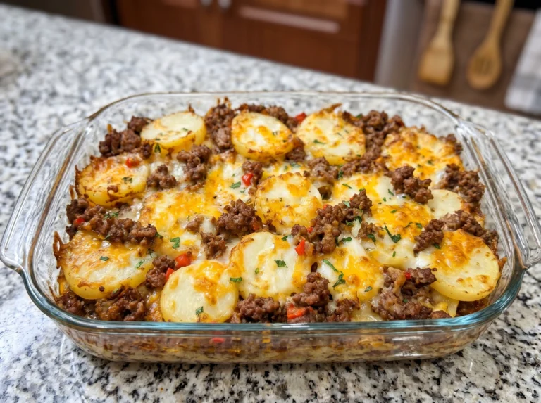 Cheesy Beef Potato Casserole