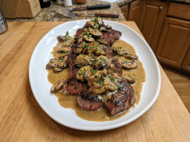Steak with Creamy Mushroom Sauce