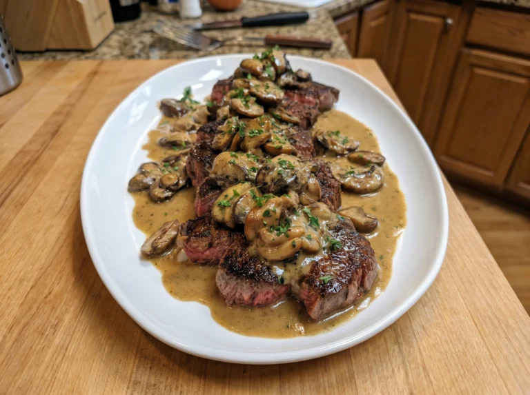 Steak with Creamy Mushroom Sauce
