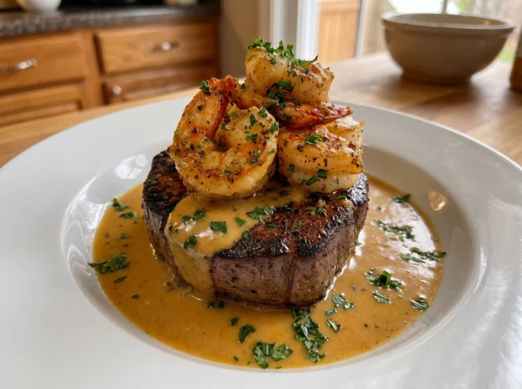 Cajun Shrimp Steak with Creamy Garlic Sauce
