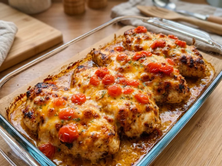 Cheesy Baked Chicken Breasts with Tomatoes