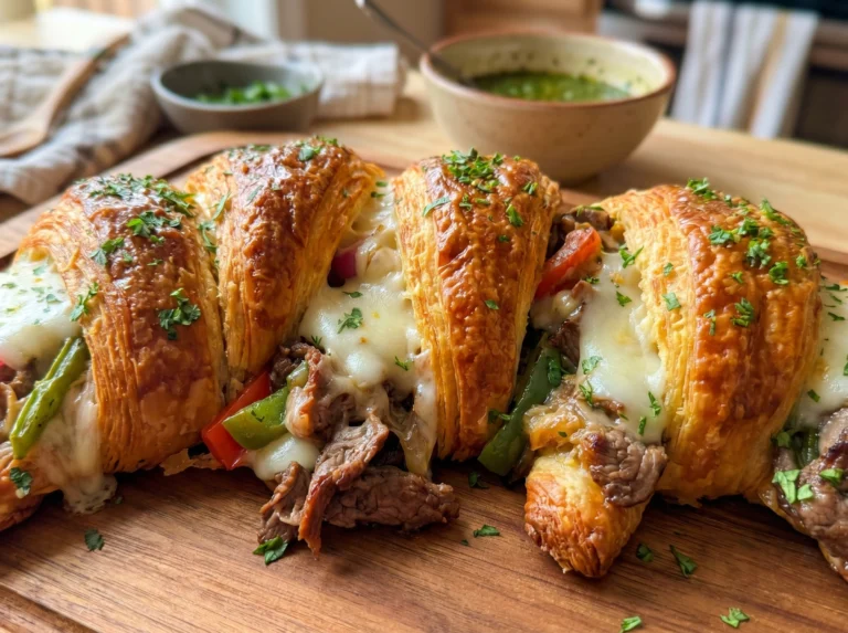 Philly Cheesesteak Croissants