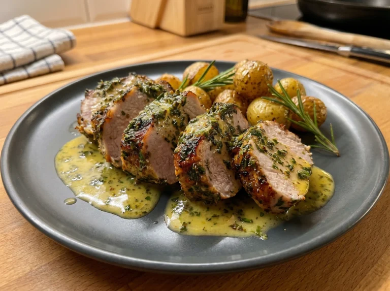 Golden Garlic Herb Chicken with Crispy Roasted Potatoes