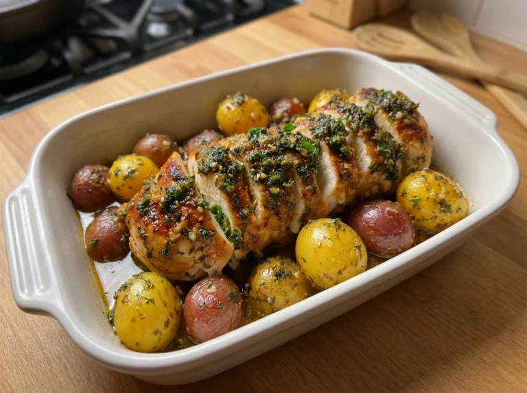 Garlic Herb Roasted Chicken Baby Potatoes