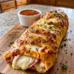 Cheesy Pepperoni Pizza Stromboli Roll