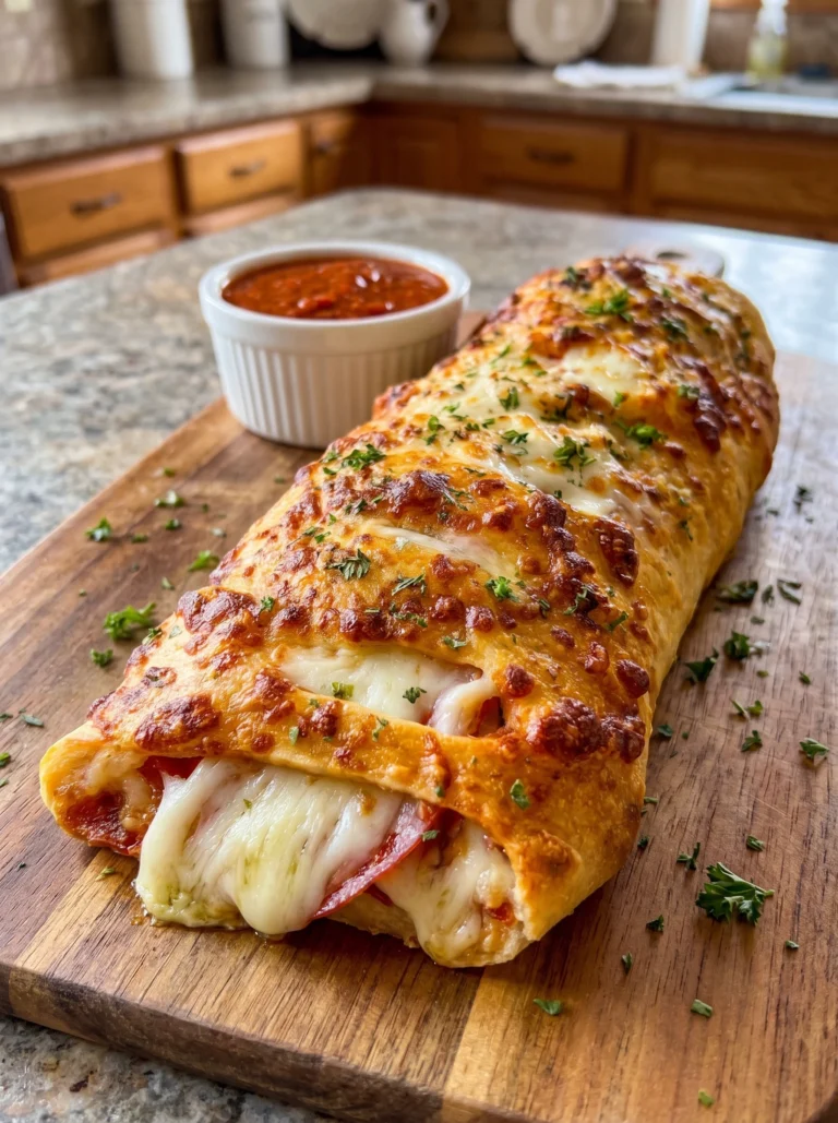 Cheesy Pepperoni Pizza Stromboli Roll