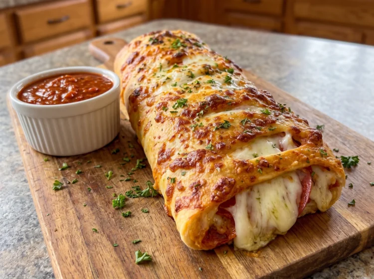 Cheesy Pepperoni Pizza Stromboli Roll