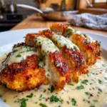 Crispy Chicken Cutlets with Creamy Garlic Parmesan Sauce