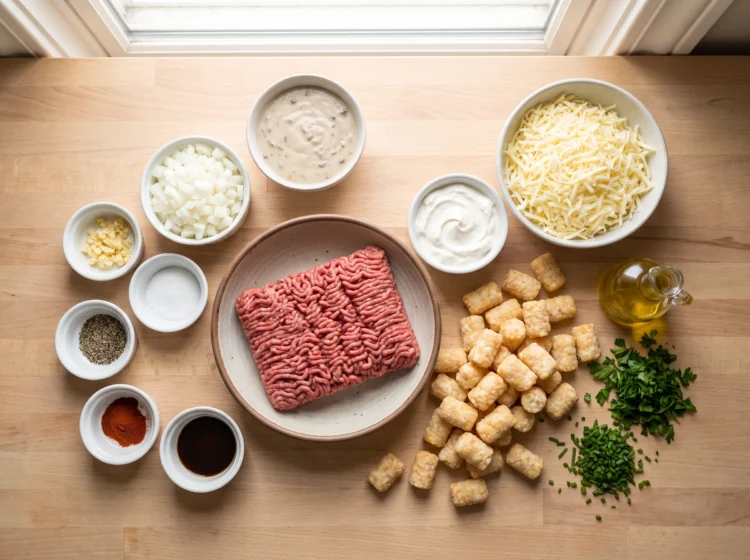 Cheesy Tater Tot Beef Casserole Bake