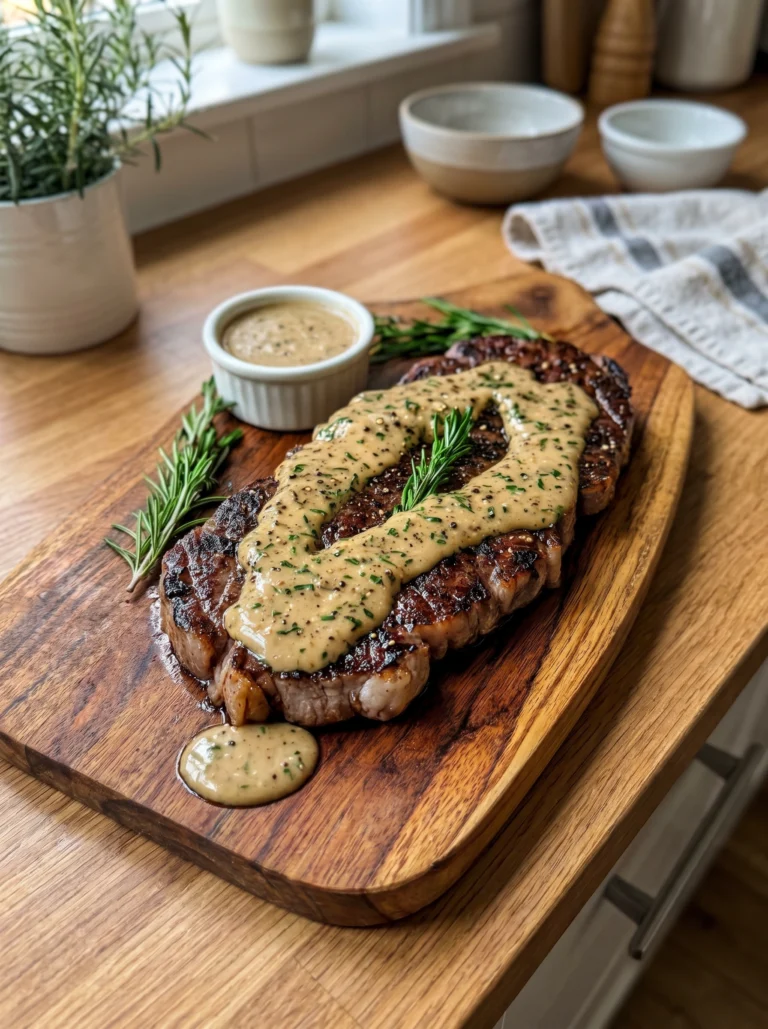 Creamy Herb Dijon Steak with Garlic Butter Sauce